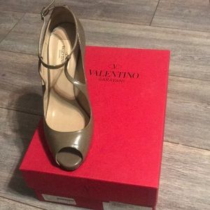 Valentino taupe heels with dust bag & box.